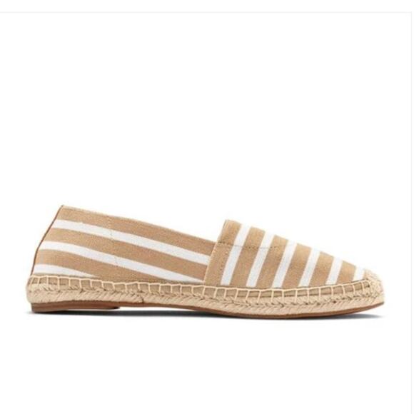 Vionic Coast 'Valeri' Women's US 6.5 Espadrille Flat Striped Beige White - Picture 1 of 8